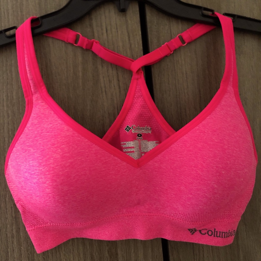 Columbia hot pink sports bra